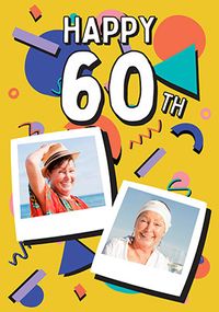 Tap to view Retro 60th Birthday 2 Photo Card