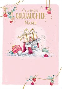 Tap to view Me To You - Goddaughter Christmas Personalised Card