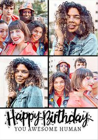 Tap to view You Awesome Human 4 Photo Birthday Card