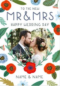 Tap to view Mr & Mrs Floral Photo Wedding Card