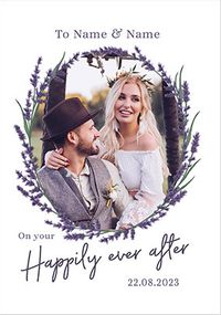 Tap to view Happily Every After Lavender Photo Wedding Card