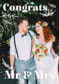 Tap to view Congrats Mr & Mrs Photo Wedding Card