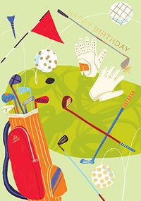 Tap to view Golf Illustrations Birthday Card