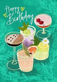 Tap to view Mixed Cocktails Birthday Card