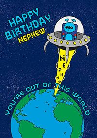 Tap to view Nephew Out of this World Birthday Card