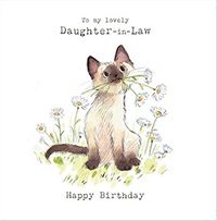 Tap to view Cat and Daisies Daughter-in-Law Birthday Card