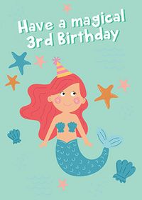 Tap to view Magical Mermaid 3rd Birthday Card