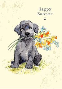 Tap to view Black Puppy Easter Card