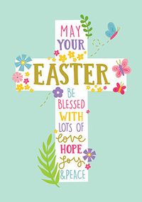 Tap to view Hope joy Peace Cross Easter Card