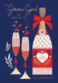 Tap to view Wine And Glasses Someone Special Valentine Card