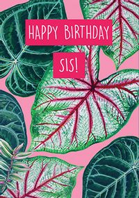 Tap to view Happy Birthday Sis Leaf Birthday Card