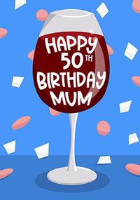 Tap to view Red Wine 50th Birthday Card