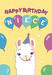 Tap to view Niece Llama Kids Birthday Card