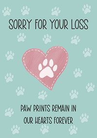 Tap to view Paw Prints Sorry for Your Loss Card