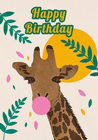 Tap to view Giraffe Bubblegum Birthday Card