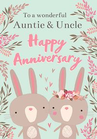 Tap to view Wonderful Auntie & Uncle Bunny Anniversary Card