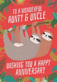 Tap to view Aunty and Uncle Sloth Anniversary Card