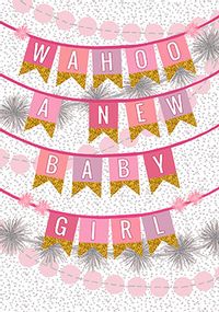 Tap to view A New Baby Girl Bunting Card