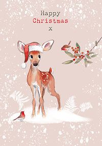 Tap to view Deer Cute Illustrated Christmas Card
