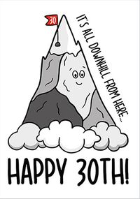 Tap to view 30th Downhill Birthday Card