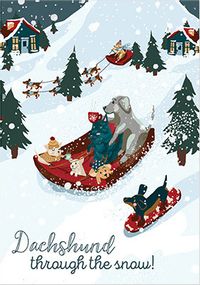 Tap to view Dachshund Through the Snow Christmas Card