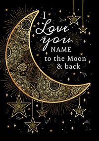 Tap to view To the Moon and Back Personalised Valentine's Card
