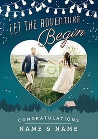 Tap to view Let The Adventure Begin - Photo Wedding Card