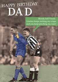 Tap to view Football Dad Birthday Card - Crisps and Nuts