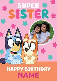 Tap to view Bluey Sister Photo Birthday Card