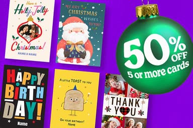 50% Off 5+ Cards