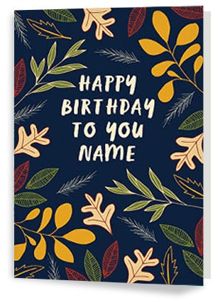 Happy Birthday To You Autumn Leaves Personalised Card