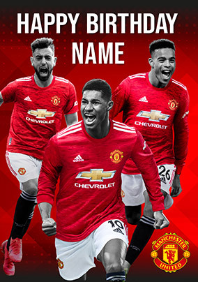 Manchester United - Players Personalised Birthday Card