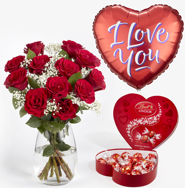 The Red Rose and Love Balloon Gift Set