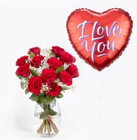 Tap to view I Love You Flowers & Balloons Gift Set