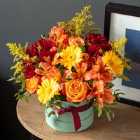 Tap to view Autumn Fire Hatbox Arrangement