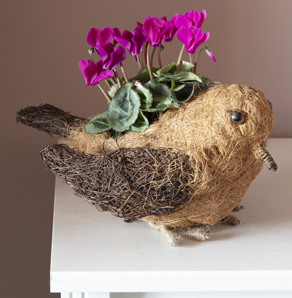 Sisal Bird With Cyclamen