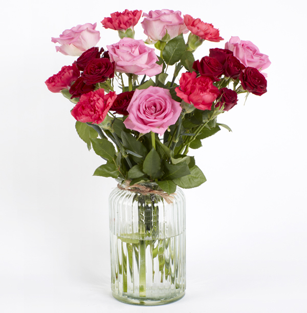 Sweet Pinks Bouquet with Vase