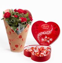 Tap to view Valentines Wrapped Rose and Chocolate Gift Set