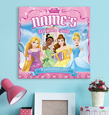 Disney Princess Personalised Canvas, Group Princess Power - Square ...