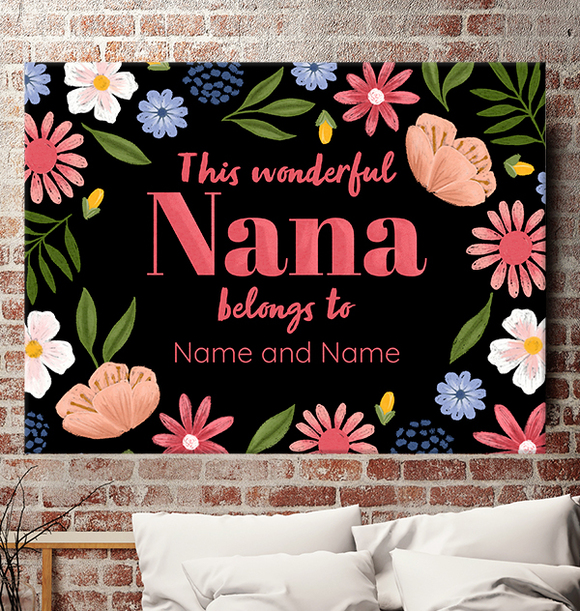 Wonderful Nana Personalised Canvas - Landscape