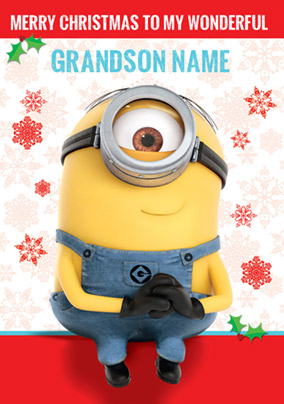 Minions Christmas Card for Grandson