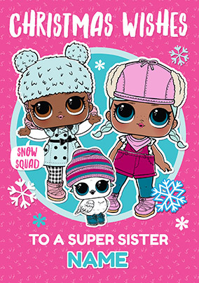 LOL Dolls Sister Personalised Christmas Card