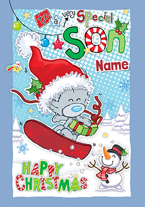 Me To You - Very Special Son Personalised Christmas Card