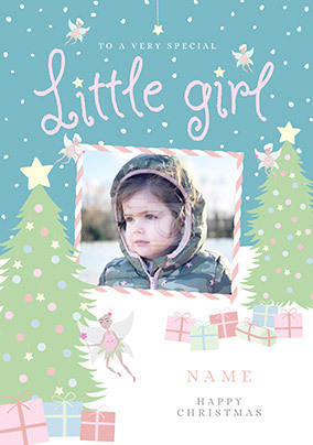 Special Little Girl Photo Christmas Card