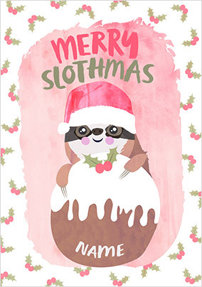 Merry Slothmas Card