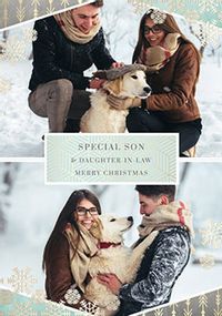 Tap to view Special Son & Daughter-in-Law Upload Christmas Card - All that Shimmers