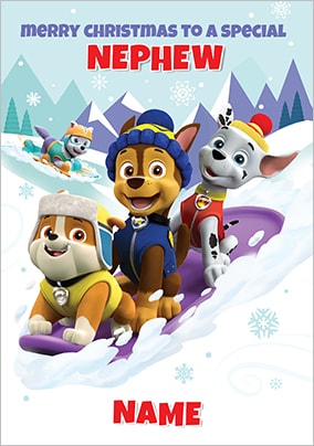 Paw Patrol - Nephew Personalised Christmas Card