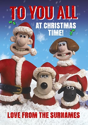 Wallace & Gromit - To You All Personalised Christmas Card