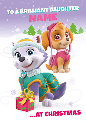 Paw Patrol - Brilliant Daughter Christmas Personalised Card