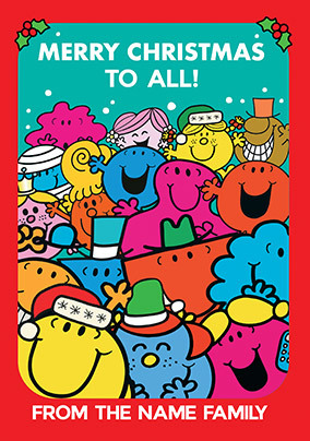 Merry Christmas to All Mr Men Personalised Card